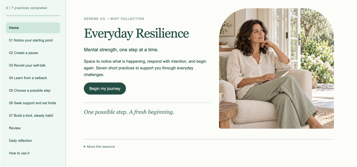 Resiliencia Cotidiana | Mini app