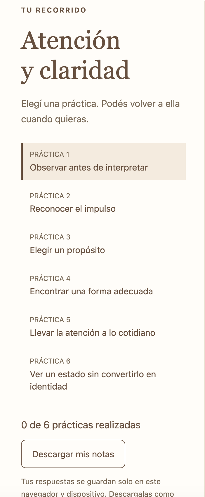 Atención y Observación consciente | Mini App