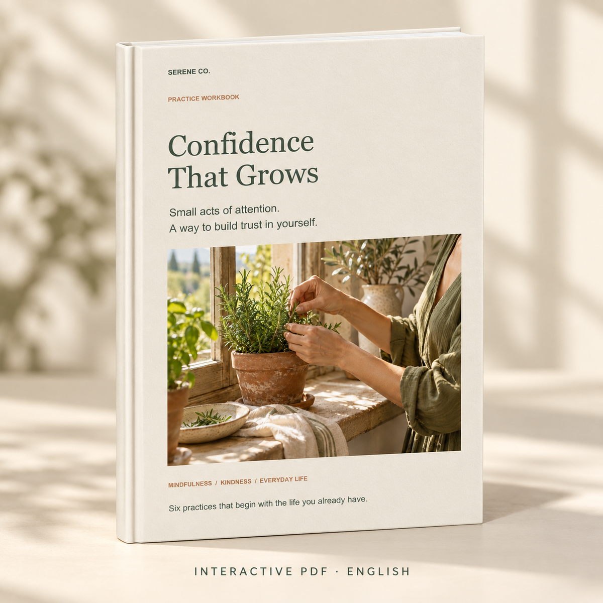 Confidence That Grows, versión en inglés del cuaderno digital interactivo de Serene Co.